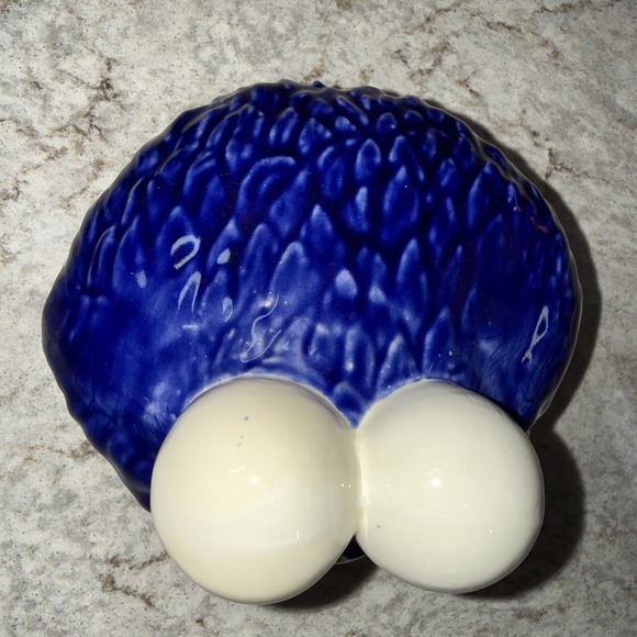 Vintage Cookie Monster Cookies Treat Jar Sesame Street Blue Ceramic - Picture 10 of 15